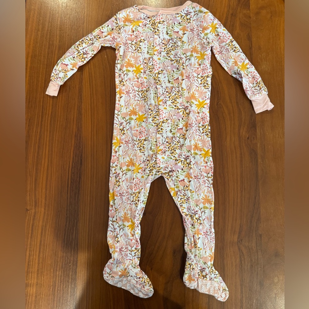 Magnetic Me Pink and Yellow Floral Footie